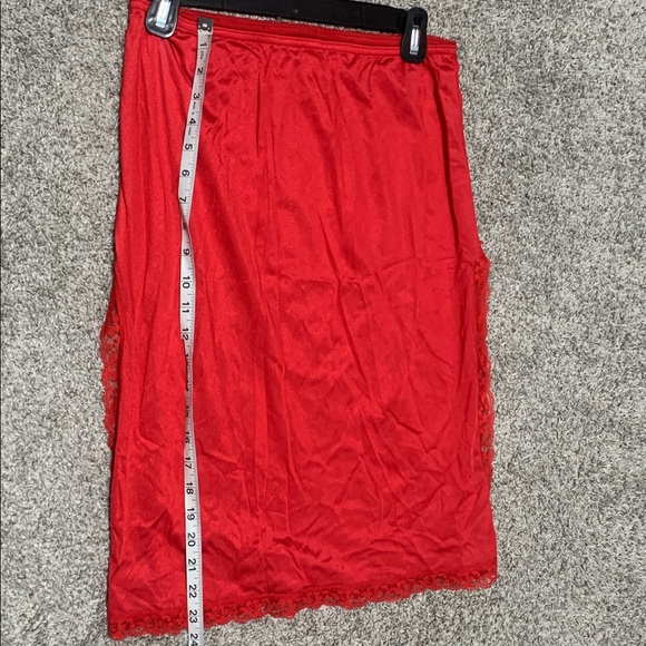 Vintage Mel Lin Red Lace Trim Slip Skirt - Picture 4 of 6